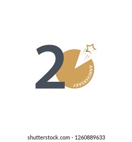 20 Year Anniversary Vector Template Design Illustration
