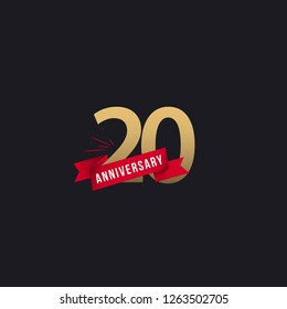 20 Year Anniversary Vector Template Design Illustration