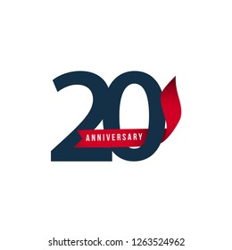 20 Year Anniversary Vector Template Design Illustration