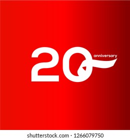 20 Year Anniversary Vector Template Design Illustration
