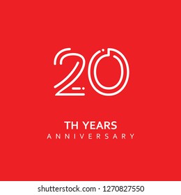 20 Year Anniversary Vector Template Design Illustration.