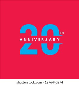 20 Year Anniversary Vector Template Design Illustration