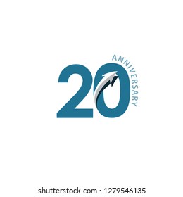 20 Year Anniversary Vector Template Design Illustration