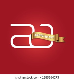 20 Year Anniversary Vector Template Design Illustration.