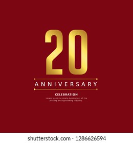 20 Year Anniversary Vector Template Design Illustration.