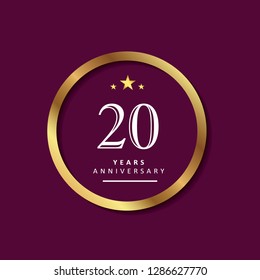 20 Year Anniversary Vector Template Design Illustration.