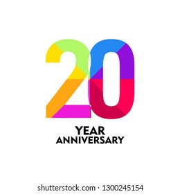 20 Year Anniversary Vector Template Design Illustration