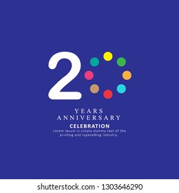 20 Year Anniversary Vector Template Design Illustration