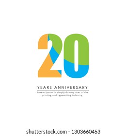 20 Year Anniversary Vector Template Design Illustration