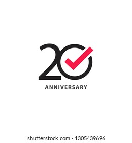 20 Year Anniversary Vector Template Design Illustration