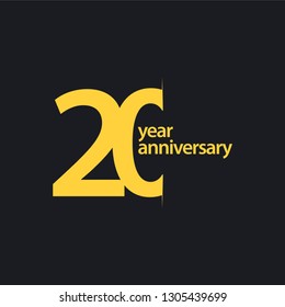 20 Year Anniversary Vector Template Design Illustration
