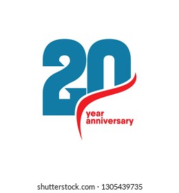 20 Year Anniversary Vector Template Design Illustration