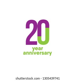 20 Year Anniversary Vector Template Design Illustration