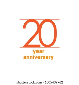 20 Year Anniversary Vector Template Design Illustration