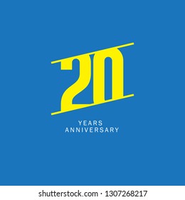 20 Year Anniversary Vector Template Design Illustration