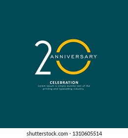 20 Year Anniversary Vector Template Design Illustration.