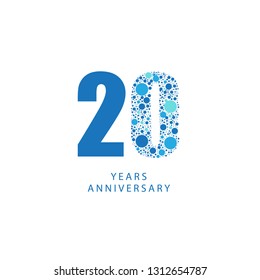 20 Year Anniversary Vector Template Design Illustration.