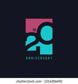 20 Year Anniversary Vector Template Design Illustration