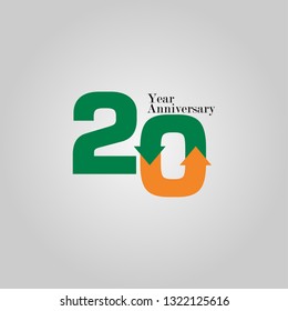 20 Year Anniversary Vector Template Design Illustration
