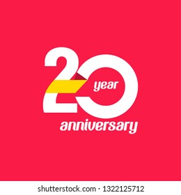 20 Year Anniversary Vector Template Design Illustration