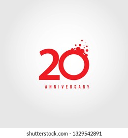 20 Year Anniversary Vector Template Design Illustration