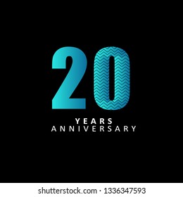 20 Year Anniversary Vector Template Design Illustration, Flat Design, with gradients.