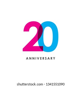 20 Year Anniversary Vector Template Design Illustration