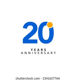 20 Year Anniversary Vector Template Design Illustration, with flat design.