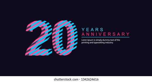 20 Year Anniversary Vector Template Design Illustration, with flat design.
