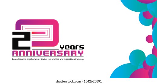 20 Year Anniversary Vector Template Design Illustration, with flat design.