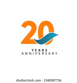 20 Year Anniversary Vector Template Design Illustration, with flat design.