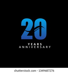 20 Year Anniversary Vector Template Design Illustration, with flat design.