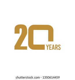 20 Year Anniversary Vector Template Design Illustration
