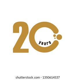 20 Year Anniversary Vector Template Design Illustration