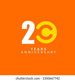 20 Year Anniversary Vector Template Design Illustration.