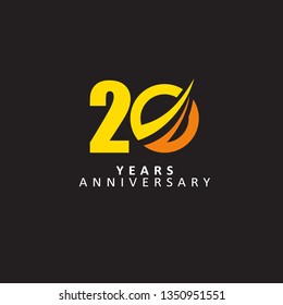 20 Year Anniversary Vector Template Design Illustration, with flat design.