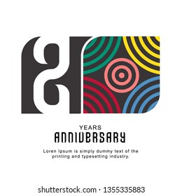 20 Year Anniversary Vector Template Design Illustration, with flat design.