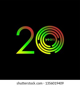 20 Year Anniversary Vector Template Design Illustration