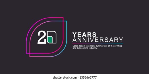20 Year Anniversary Vector Template Design Illustration