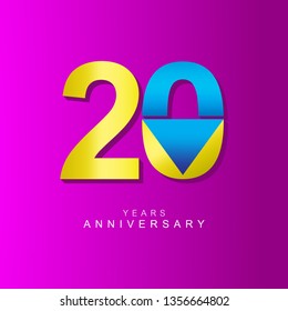 20 Year Anniversary Vector Template Design Illustration