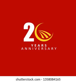 20 Year Anniversary Vector Template Design Illustration, with flat design.