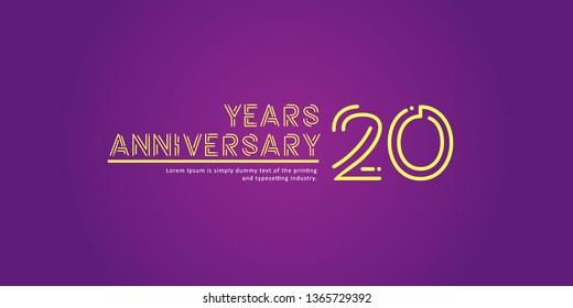 20 Year Anniversary Vector Template Design Illustration, with flat design.