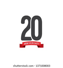 20 Year Anniversary Vector Template Design Illustration