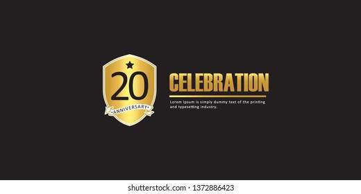 20 Year Anniversary Vector Template Design Illustration, with flat design.
