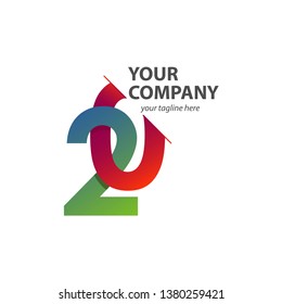 20 Year Anniversary Vector Template Design Illustration