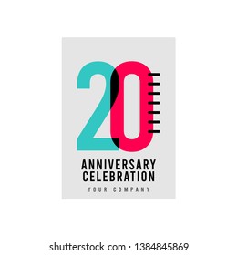 20 Year Anniversary Vector Template Design Illustration