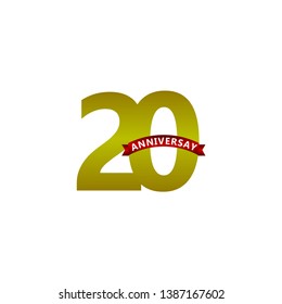 20 Year Anniversary Vector Template Design Illustration