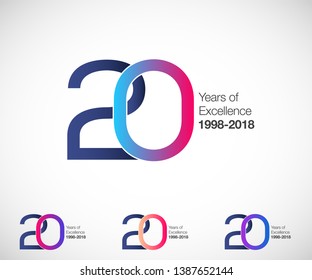 20 Year Anniversary Vector Template Design Illustration - Vector