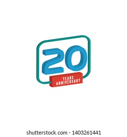 20 Year Anniversary Vector Template Design Illustration