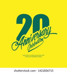 20 Year Anniversary Vector Template Design Illustration.